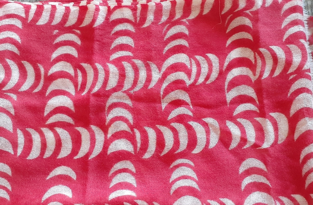 Tory Burch-Crescent Wool Scarf Rasberry Sorbet-NWT